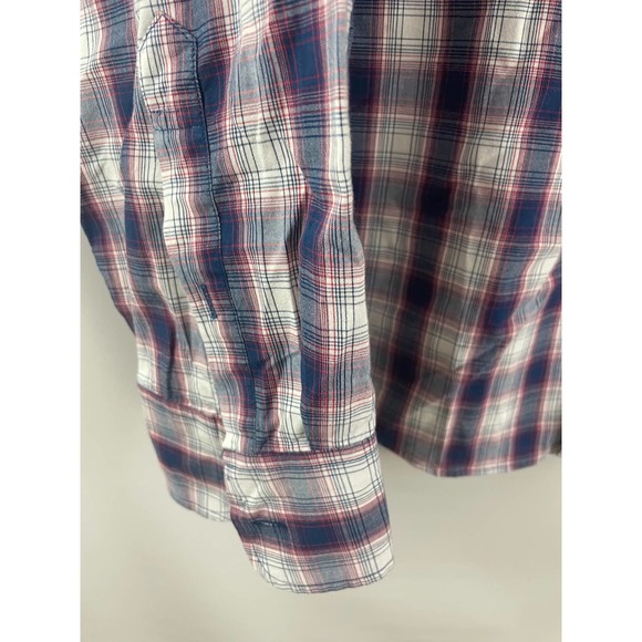 J. Crew Size XL men’s  Plaid Button Down Shirt Long Sleeve Blue White 98% Cotton - Picture 4 of 6
